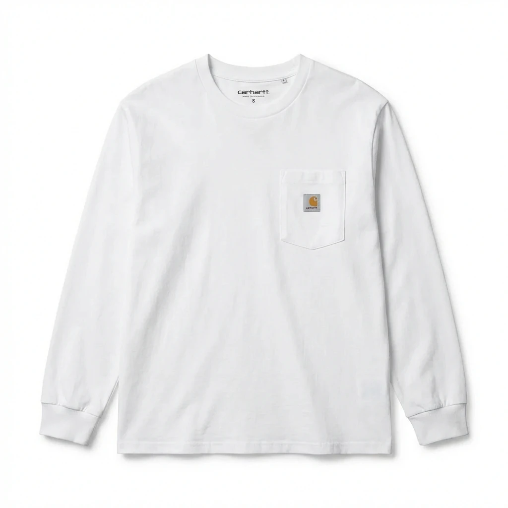 Carhartt minimalist style white long-sleeve