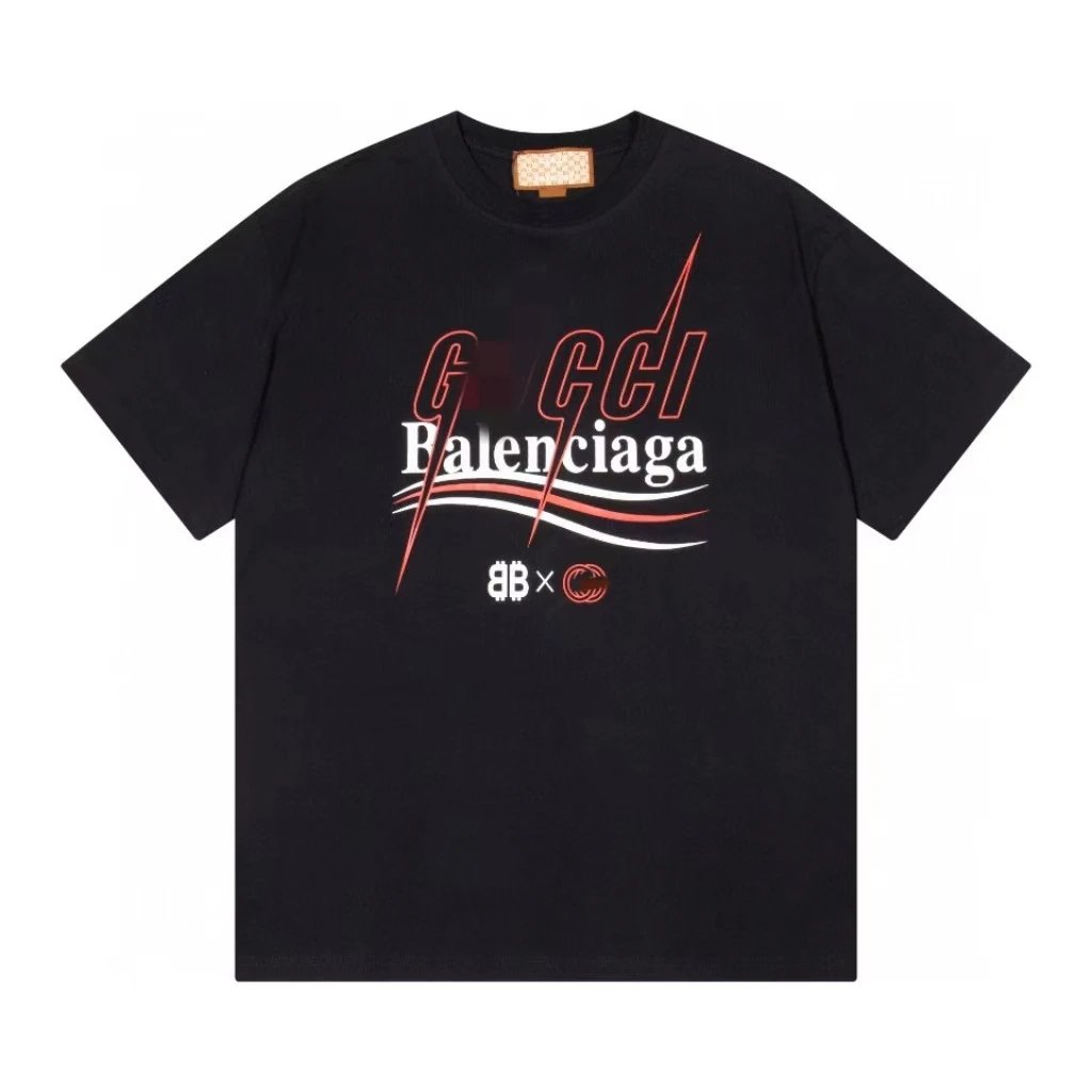 Balenciaga Co-branded Trendy Style Black Short-sleeve T-shirt