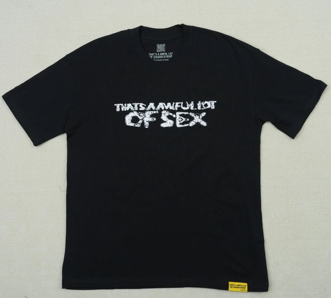ALOCS Letter Printed Street Style Black T-Shirt