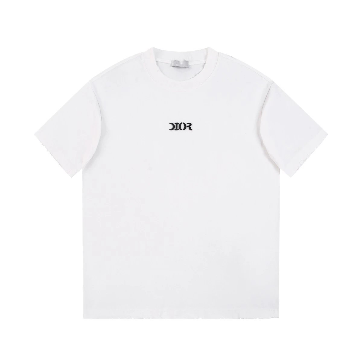Dior Minimalist Style Embroidered Logo White Short-sleeved T-shirt