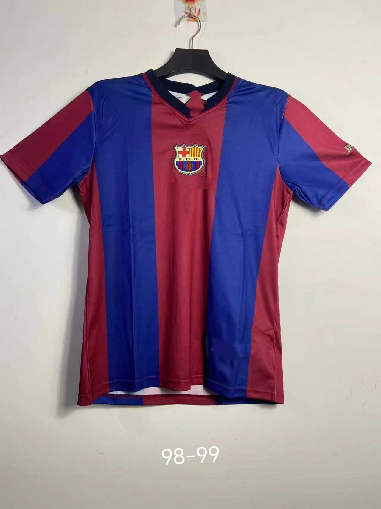 Barcelona Relaxed Retro soccer jersey Blue Red Barcelona with Designer-Inspired Detail