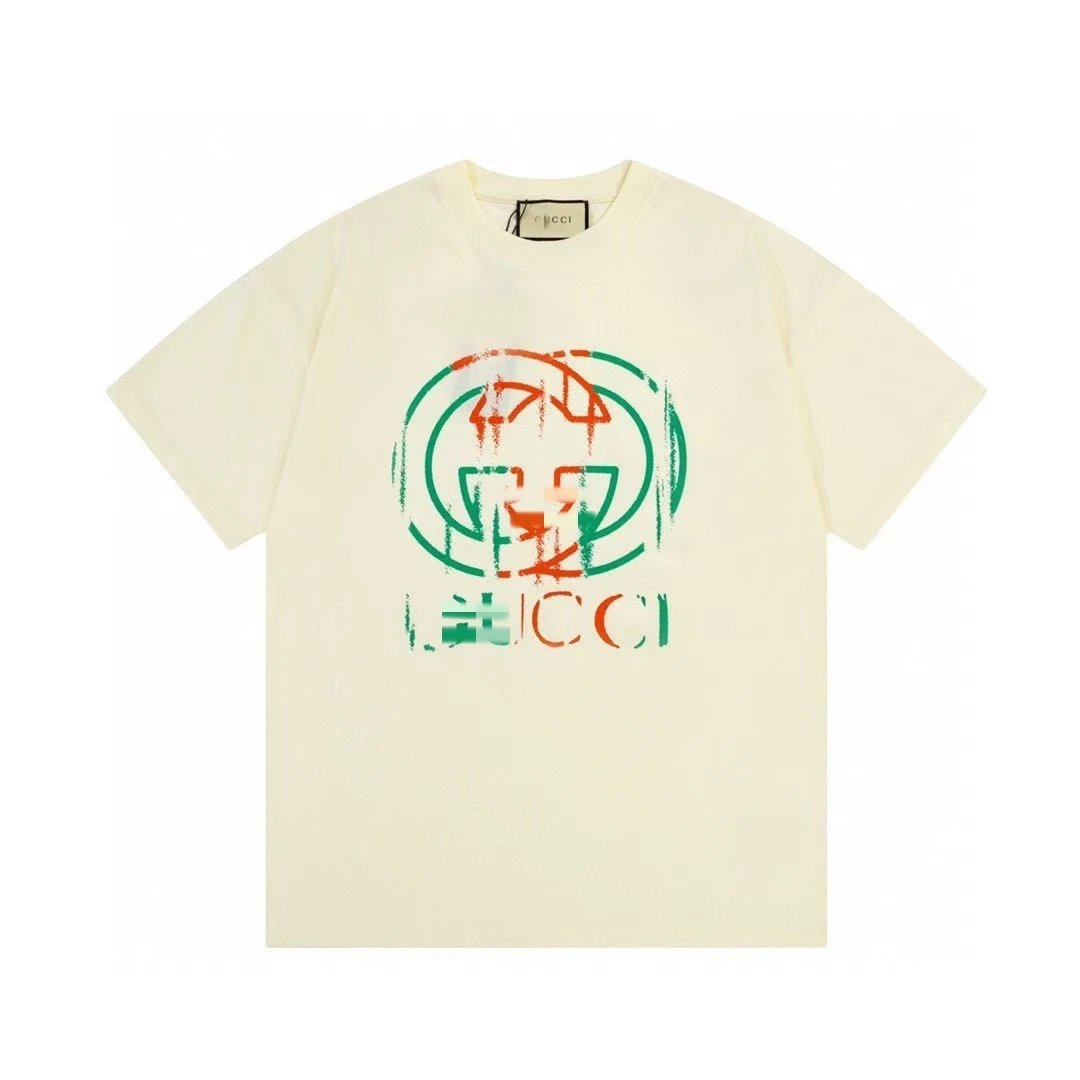 Gucci Double G Graffiti Vintage Style Off-white T-shirt