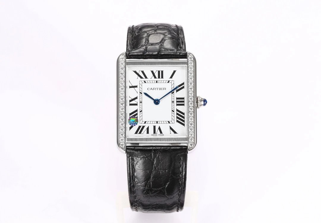 Cartier Tank-Style Dress Watch Travel Edit in Silver And Black
