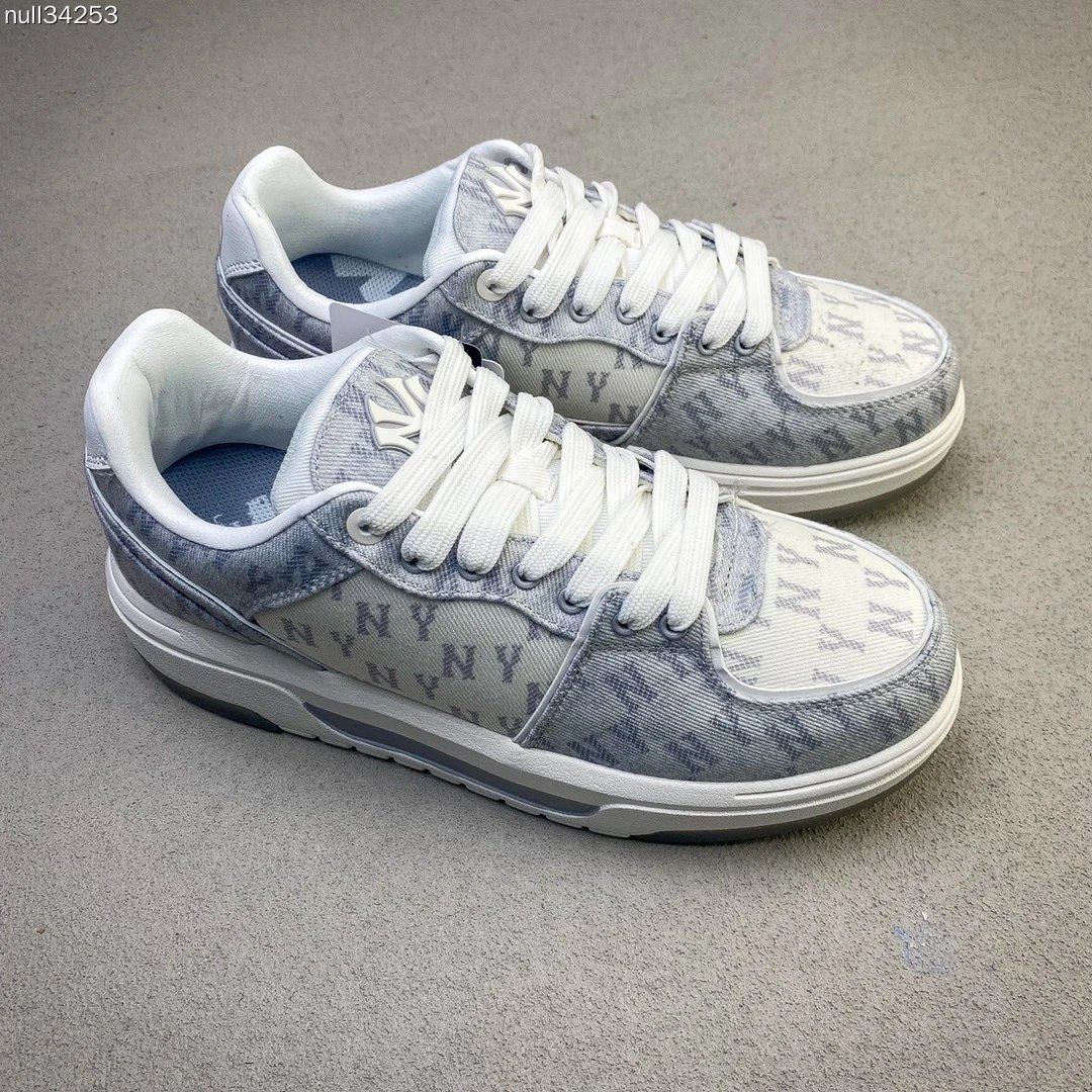 DKNY White and Gray Monogram Sneakers, Two-Tone Upper