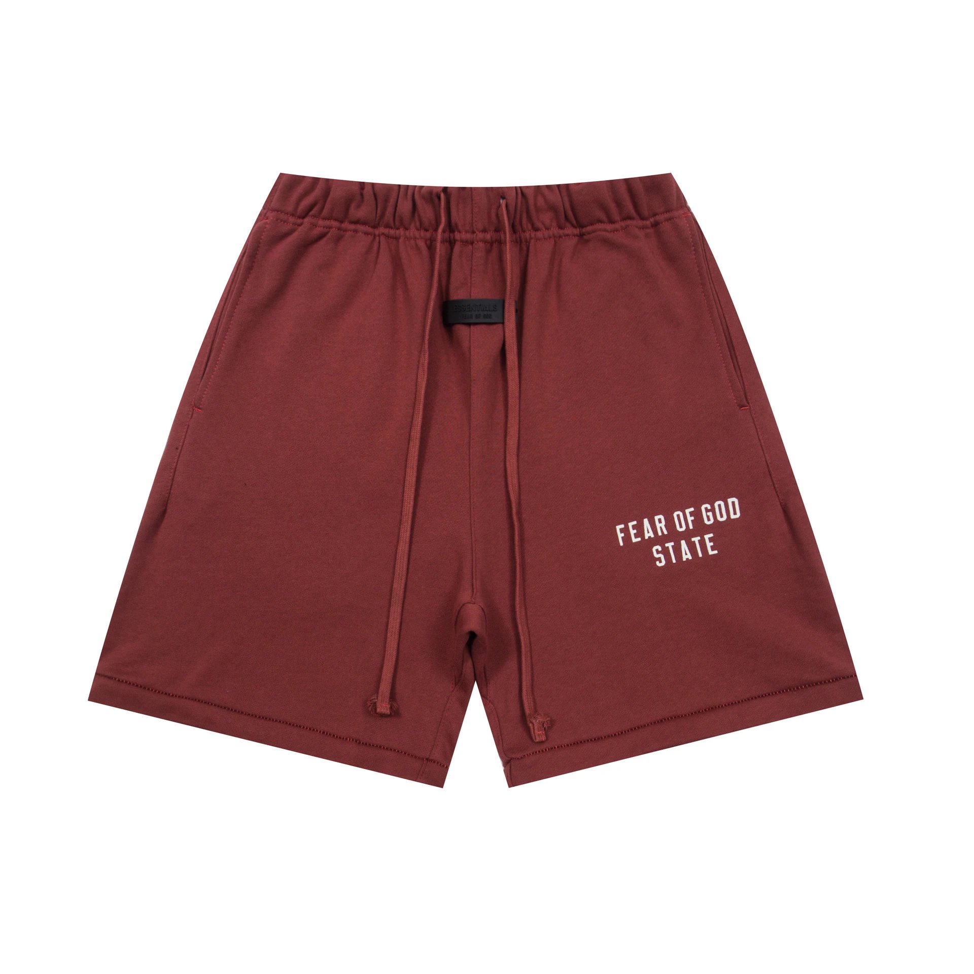 ESSENTIALS Simple Style Burgundy Shorts