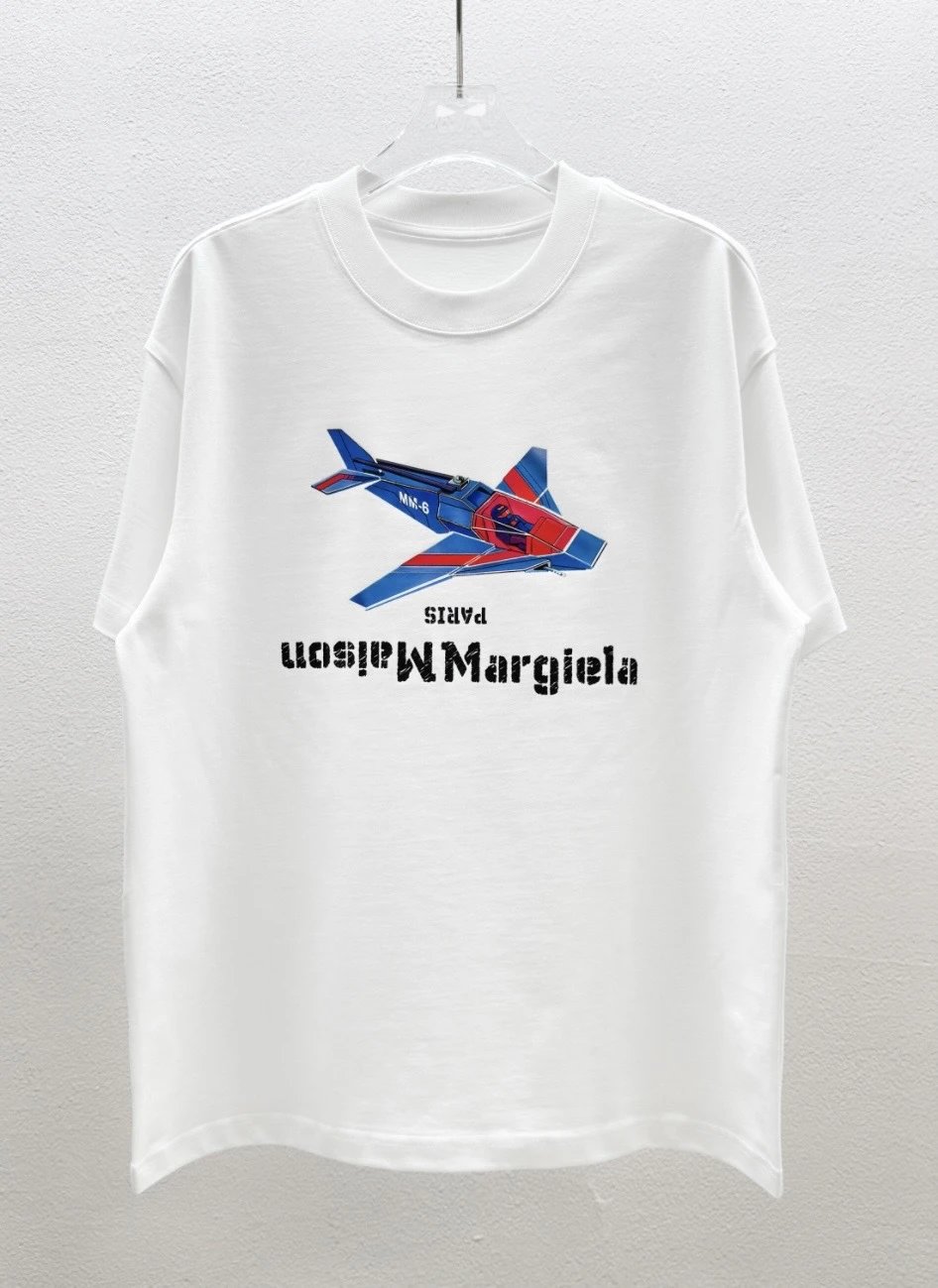 Maison Margiela MM6 Fighter Jet Print White T-Shirt
