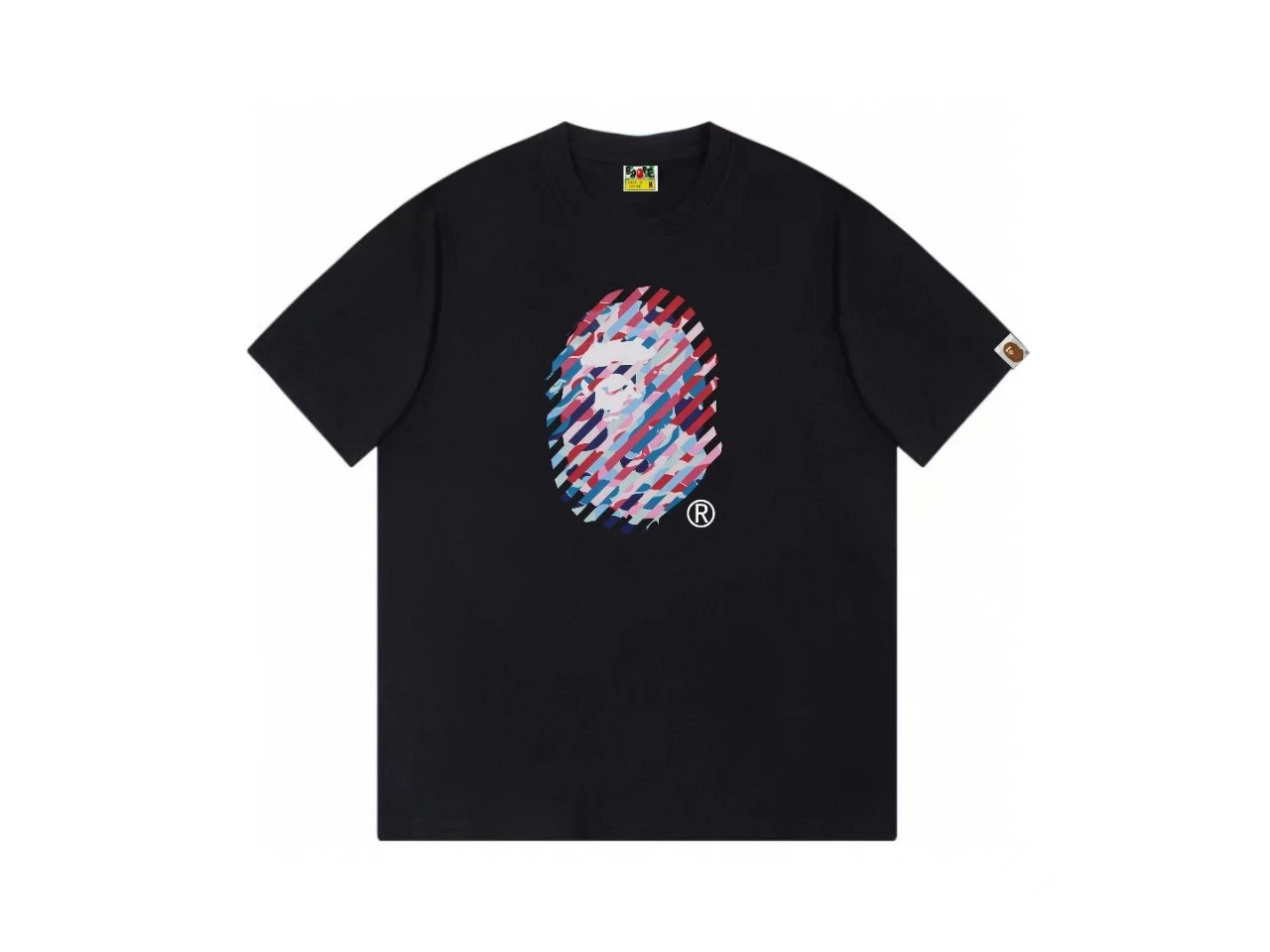 Bape camouflage style black T-shirt