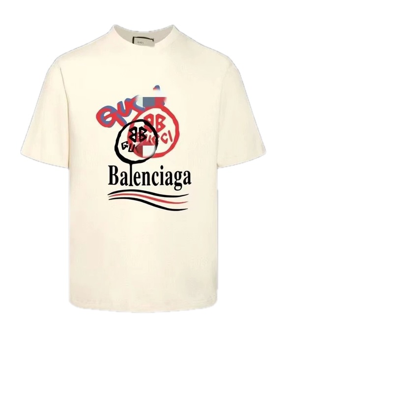 Balenciaga Co-branded Graffiti-style Off-white T-shirt