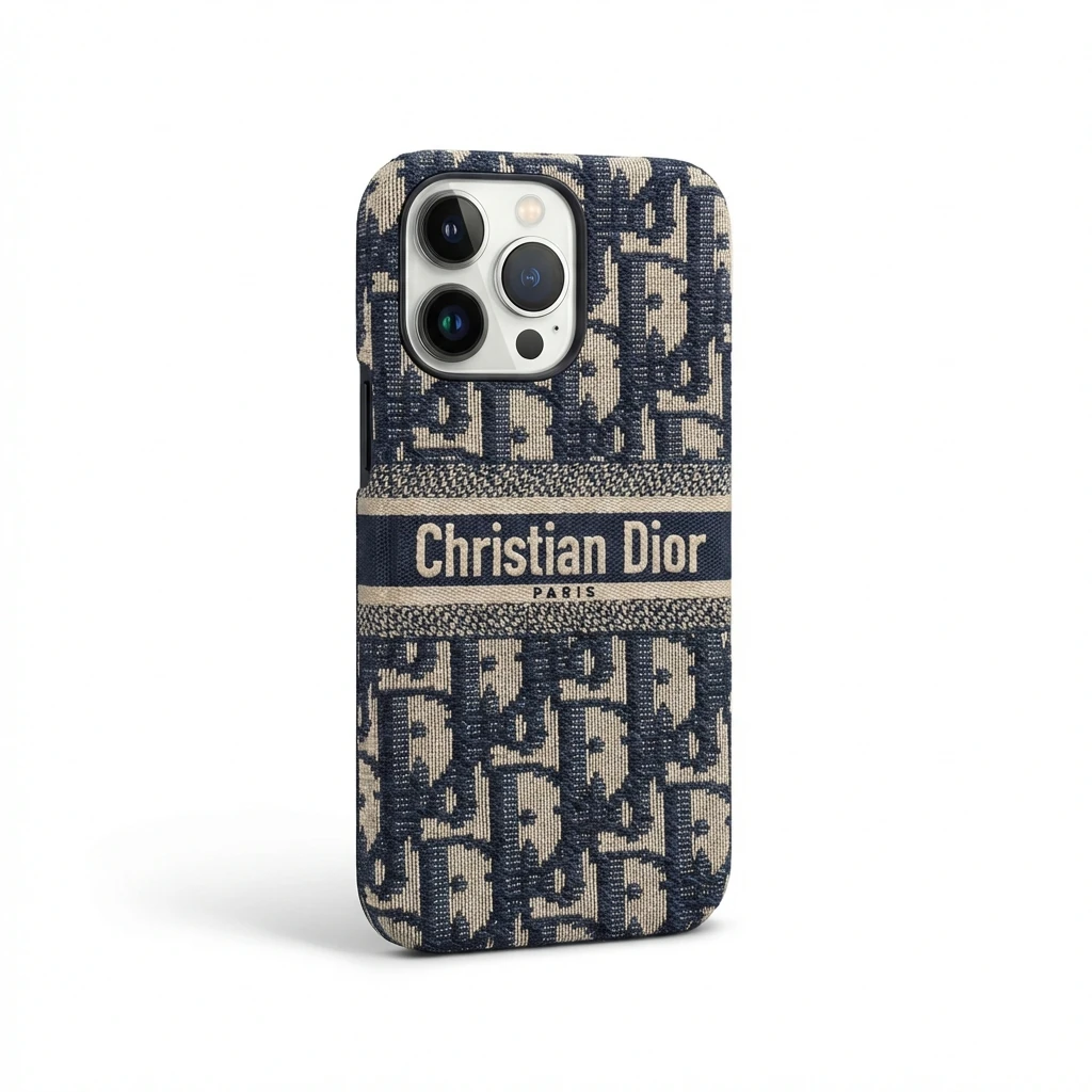 Dior Monogram Dark Blue Phone Case