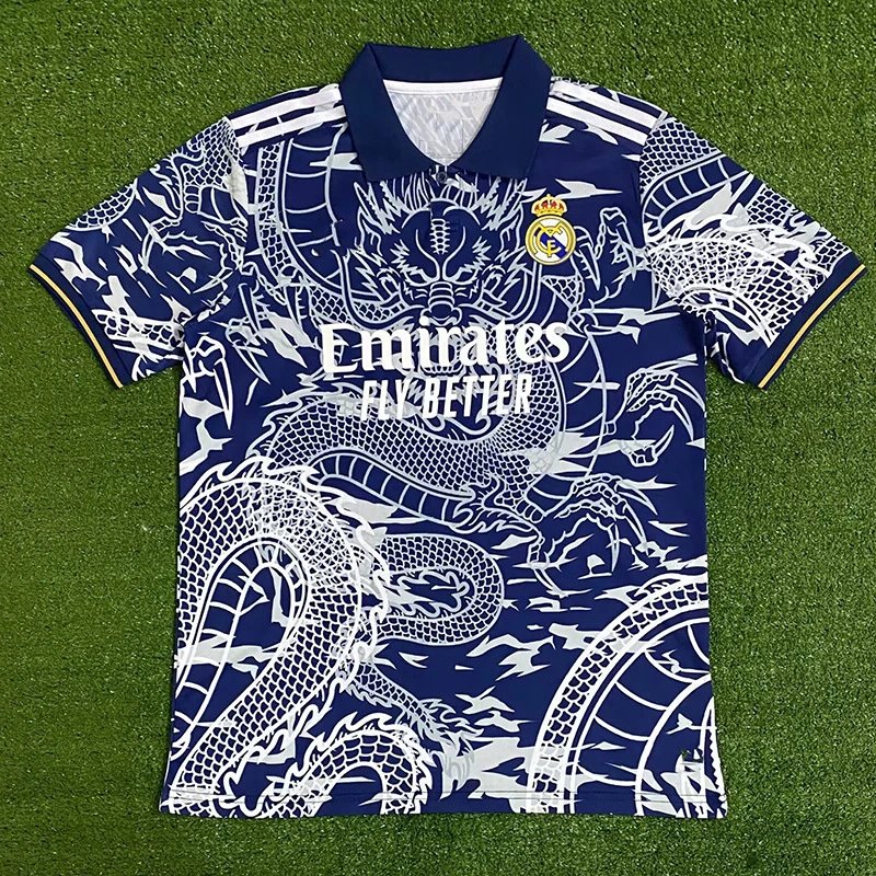 Real Madrid Dragon Pattern Dragon Soccer Jersey Streetwear Look