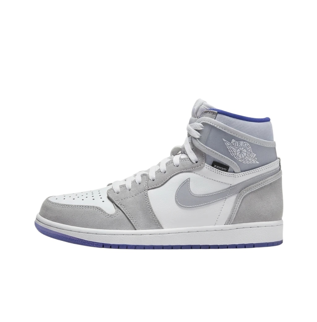 Jordan AJ1 High-Top Gray and White Trendy Shoes