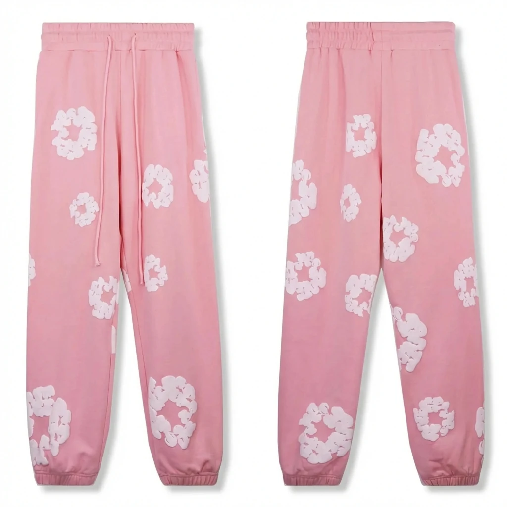 DENIM TEARS Flower Pink Sweatpants