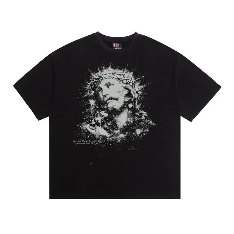 SAINT Jesus with Thorns Vintage Black T-Shirt