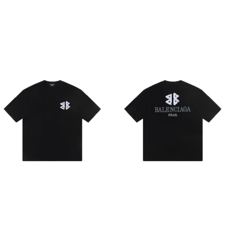 Balenciaga Double B Street Style Black Short-sleeve T-shirt