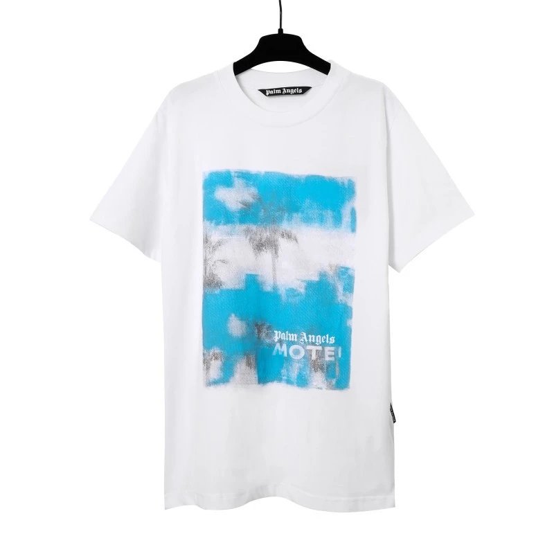 Palm Angels Gift Ready Logo T-shirt White Palm Tree with Fresh Pattern