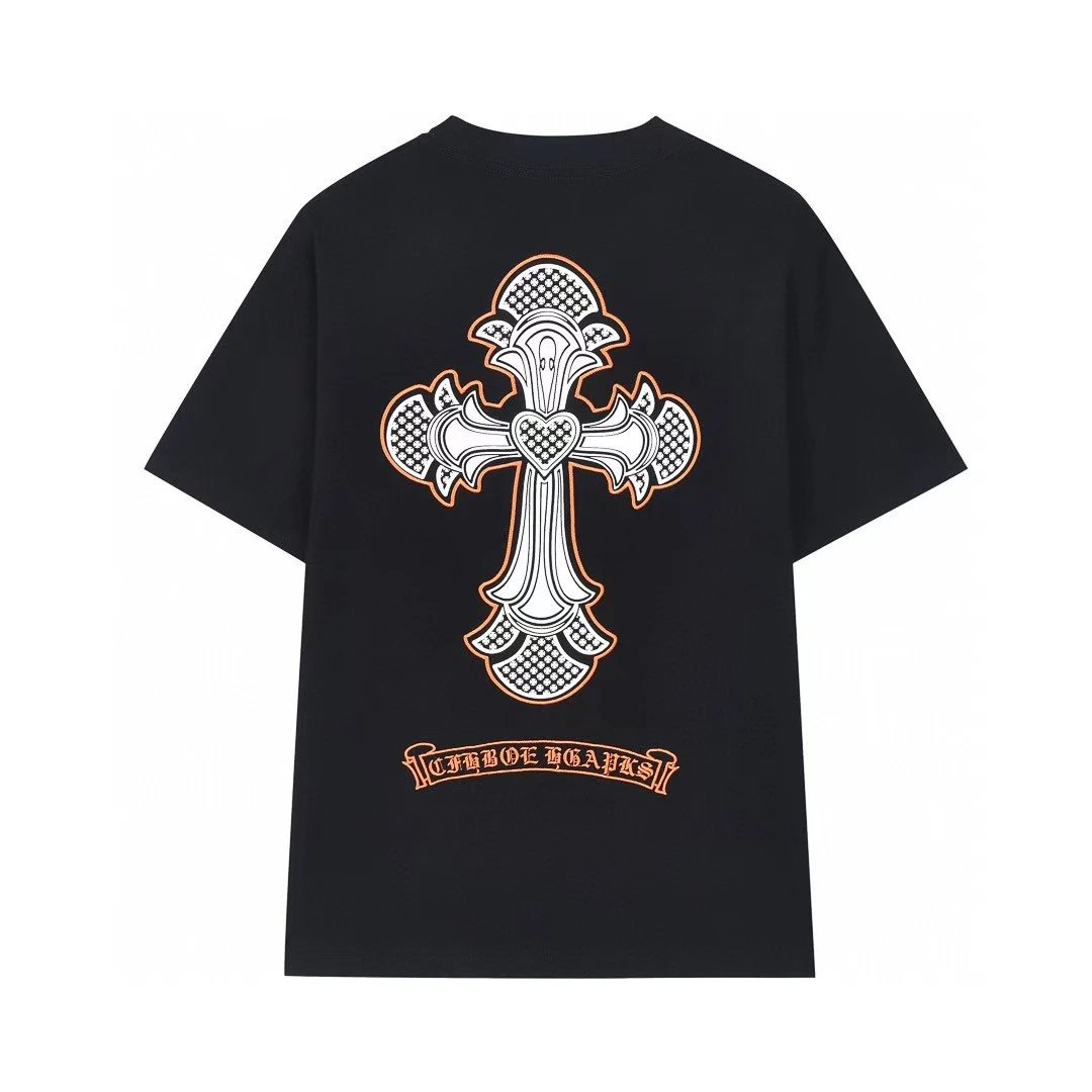 Chrome Hearts Cross Gothic Style Black Short-sleeve T-shirt