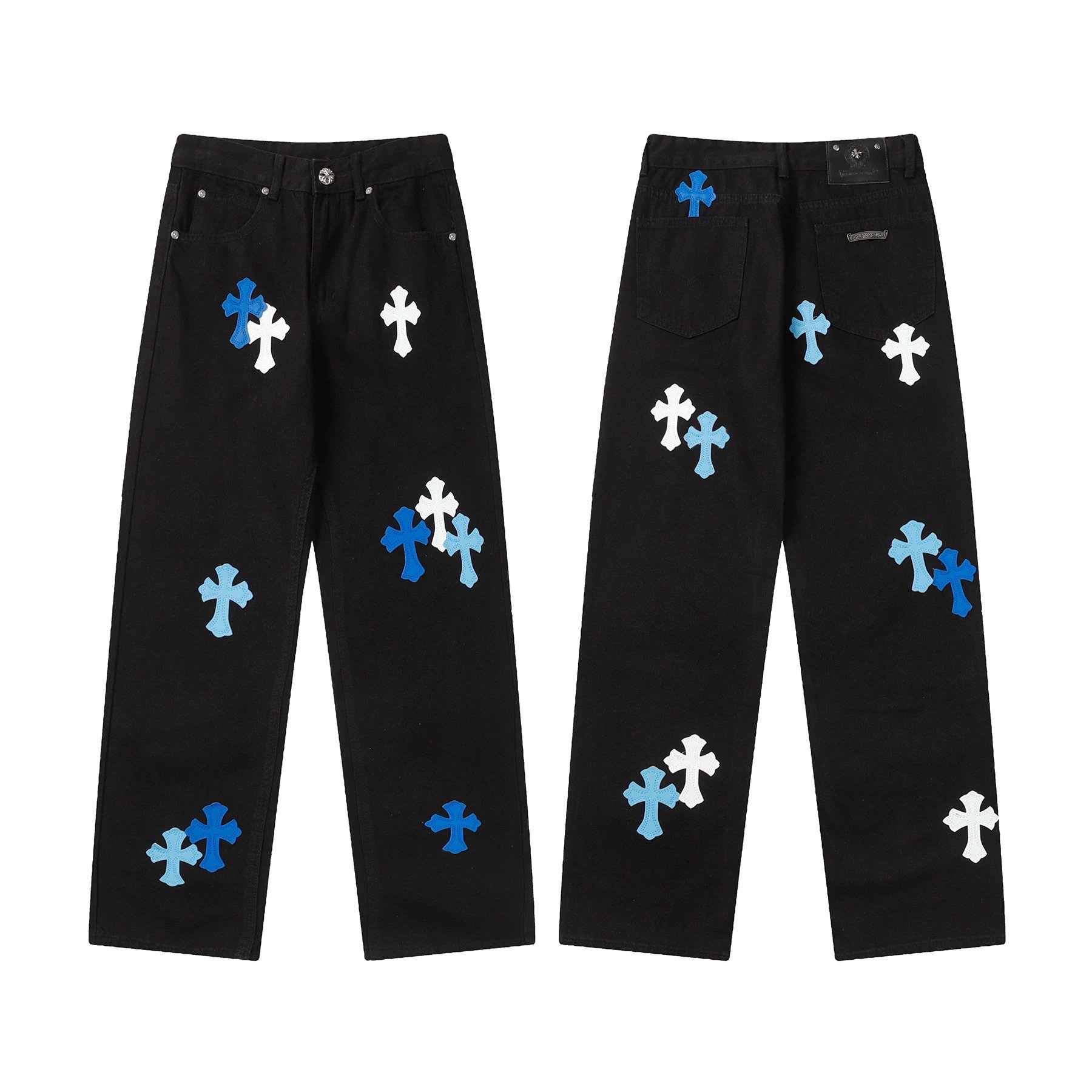 Chrome Hearts Logo Detail Graphic jeans Light Denim Jeans with Functional Detail