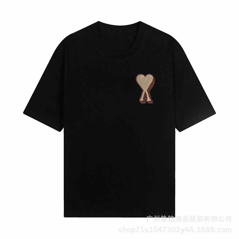 AMI Loving Heart Pattern Black T-shirt