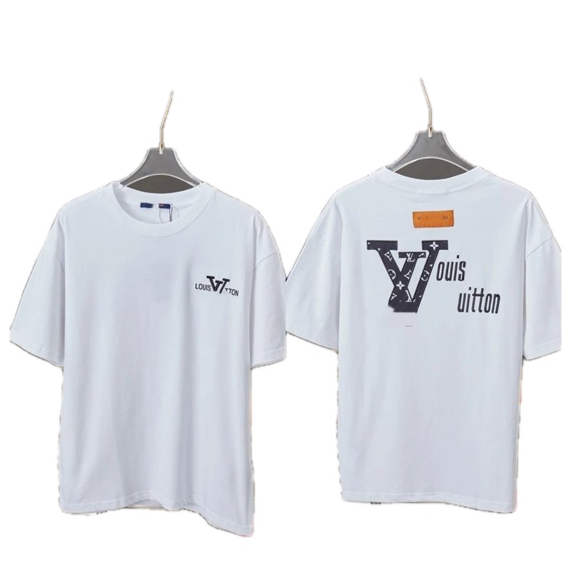 Louis Vuitton Monogram Trendy Style White T-Shirt