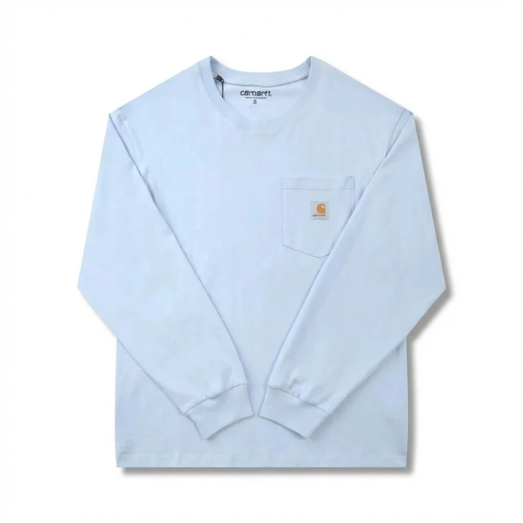 Carhartt basic simple style light blue long-sleeved