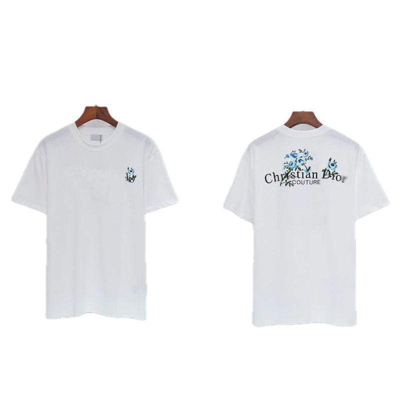 Dior Haute Couture Embroidered Floral-style White T-shirt