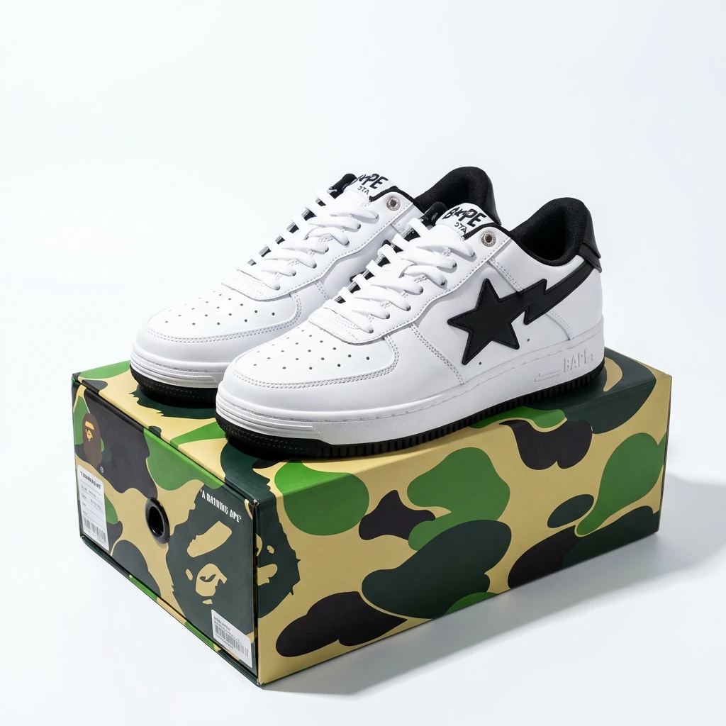 Bape Lightning Simple White Sneakers