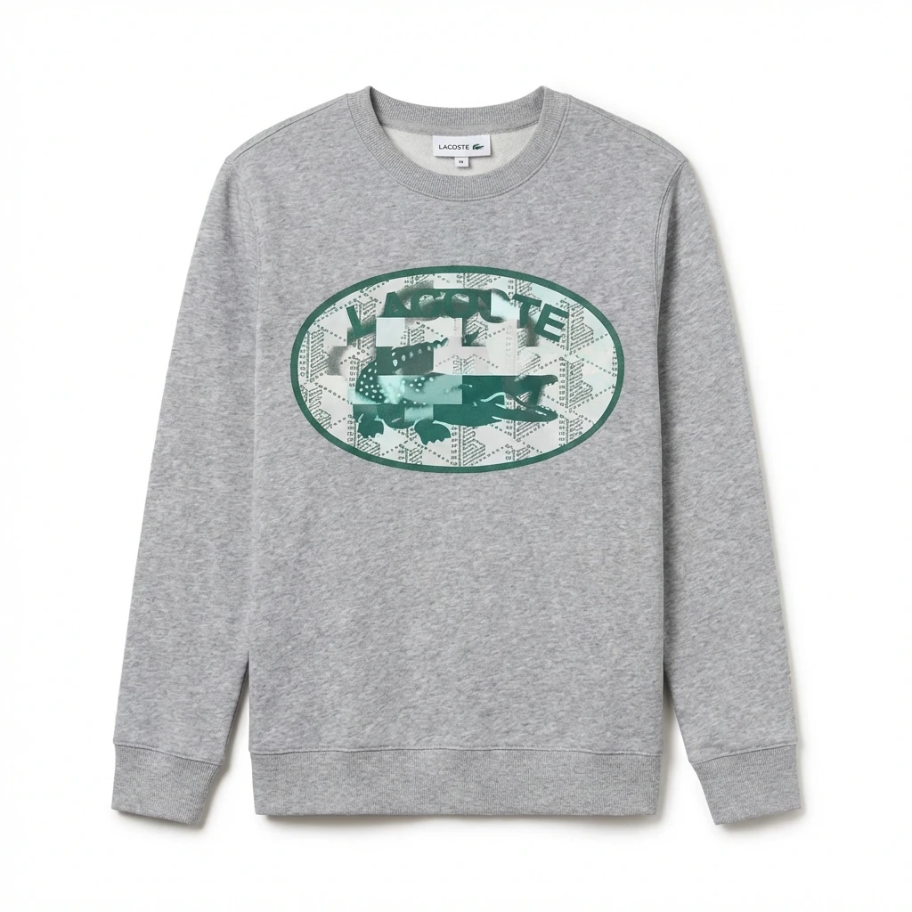 Lacoste retro-style grey sweatshirt