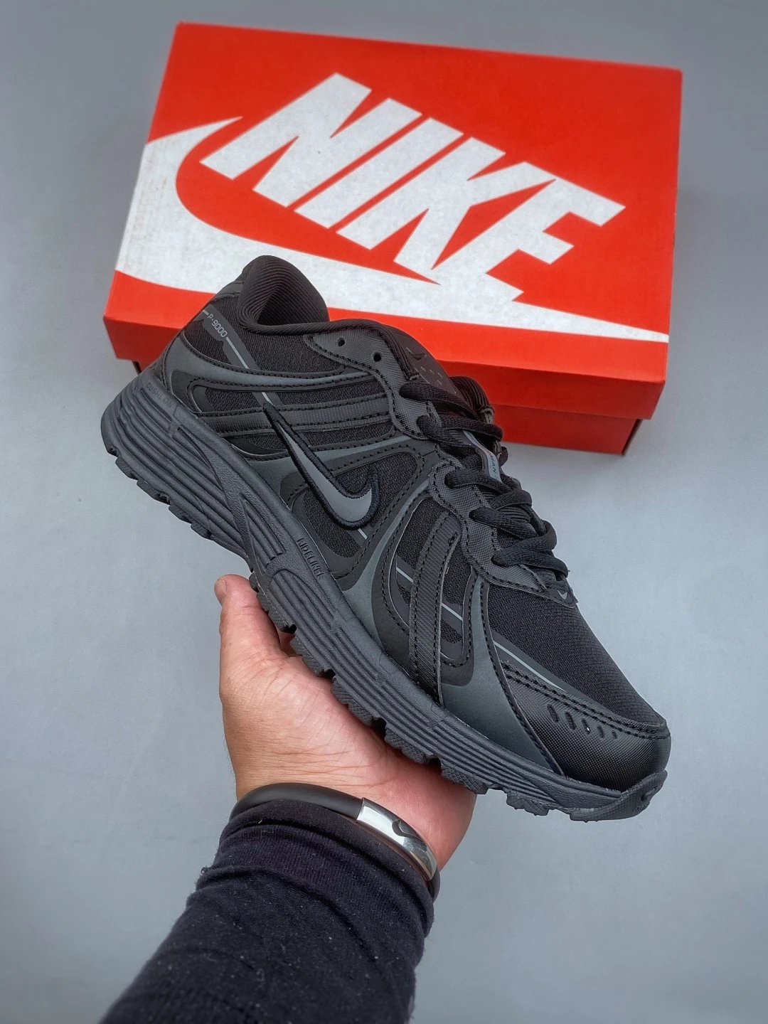 Nike Black Mesh Runners Featuring Tonal Mesh Panels