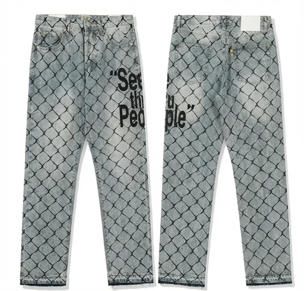 Gallery Dept Checkered Trendy Brand Jeans