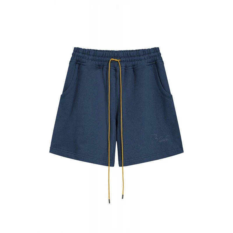 RHUDE minimalist style navy blue shorts