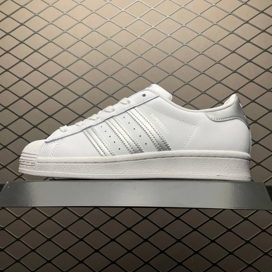 Adidas Shell-Toe Sneakers in White with Padded Heel Tab