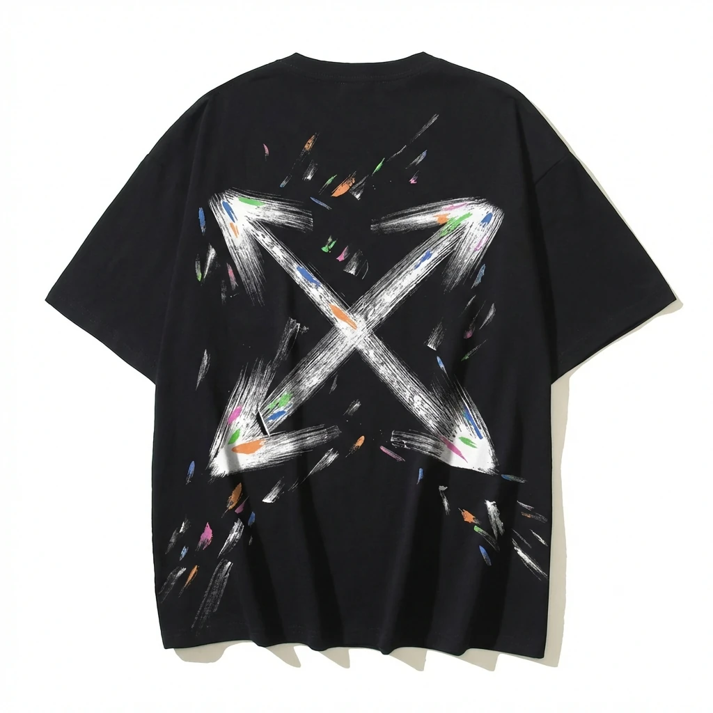 Off-White Graffiti Style Black T-shirt