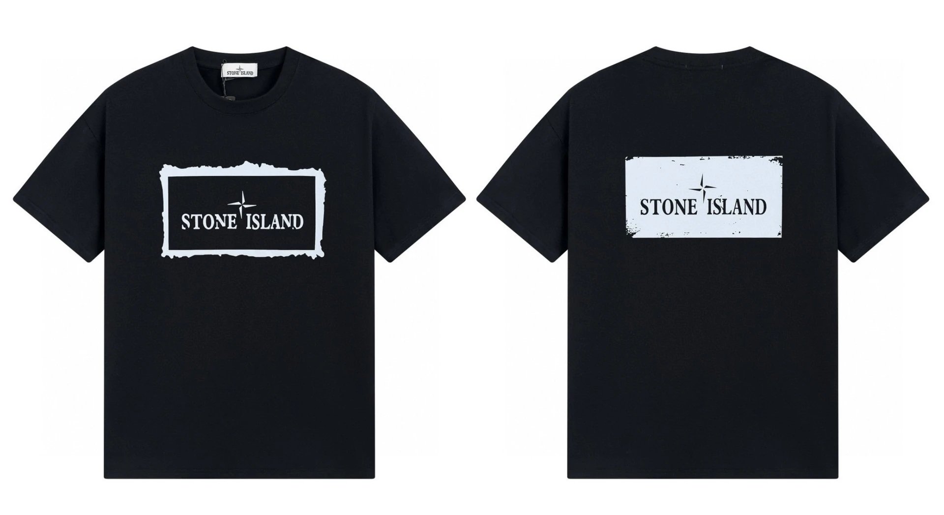 Stone Island Printed Street Style Black T-Shirt