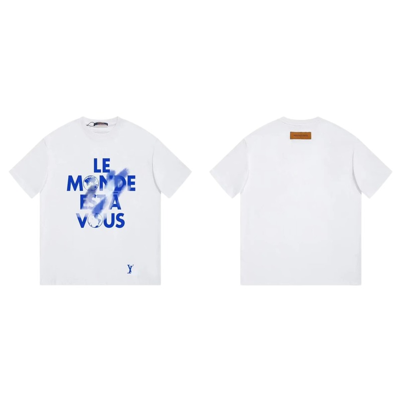 Louis Vuitton Letter Print Street Style White T-Shirt