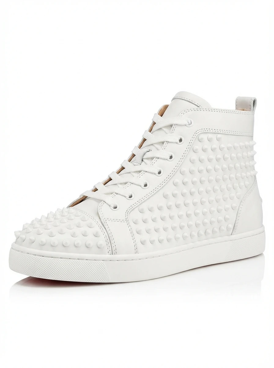 Christian Louboutin rivet trendy and cool white shoes