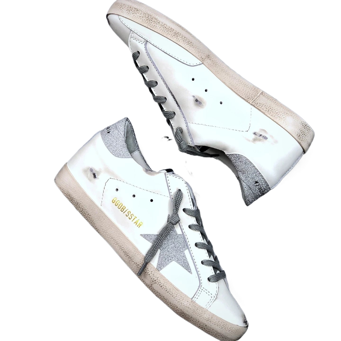 Golden Goose Dirty Vintage White Sneakers