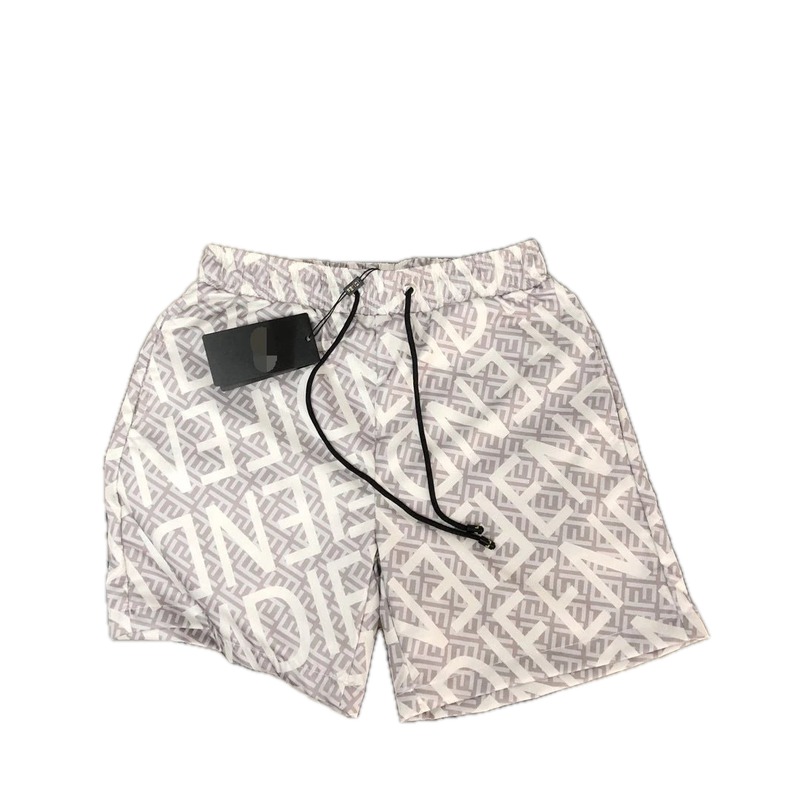 Fendi Double F Monogram Streetwear Light Gray Casual Shorts