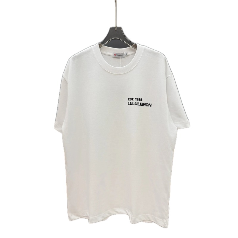 lululemon minimalist style printed white short-sleeve T-shirt