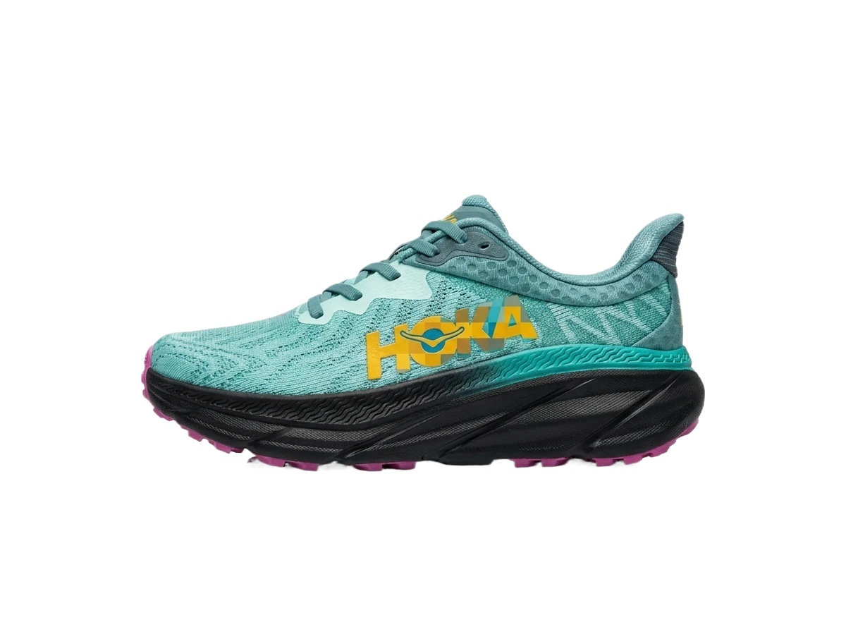 HOKA trendy sporty light green shoes