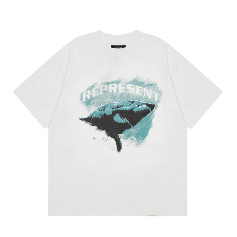 Represent Orca Print Vintage Style White T-Shirt