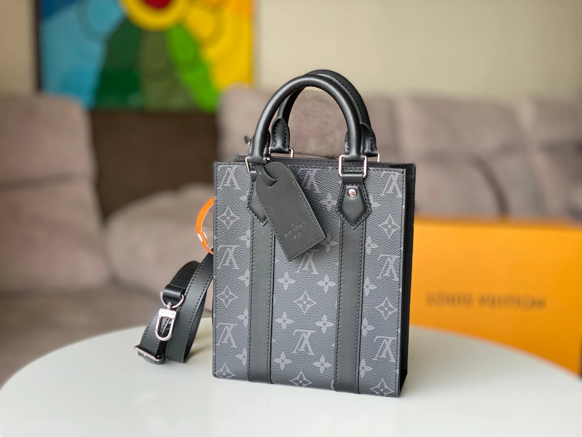 Louis Vuitton Tote Bag with Gray Monogram Vertical Tote for Photo Ready Styling