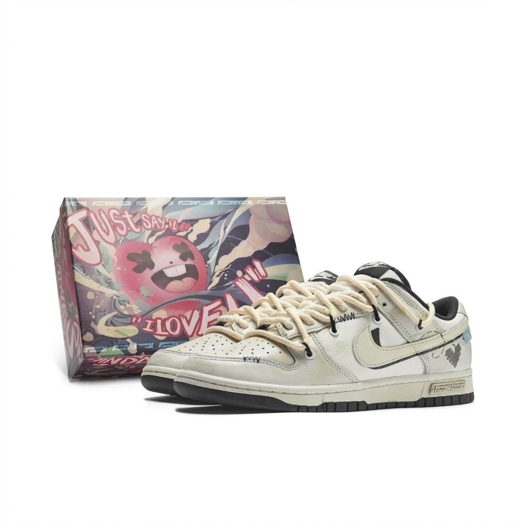 Nike retro-style off-white sneakers