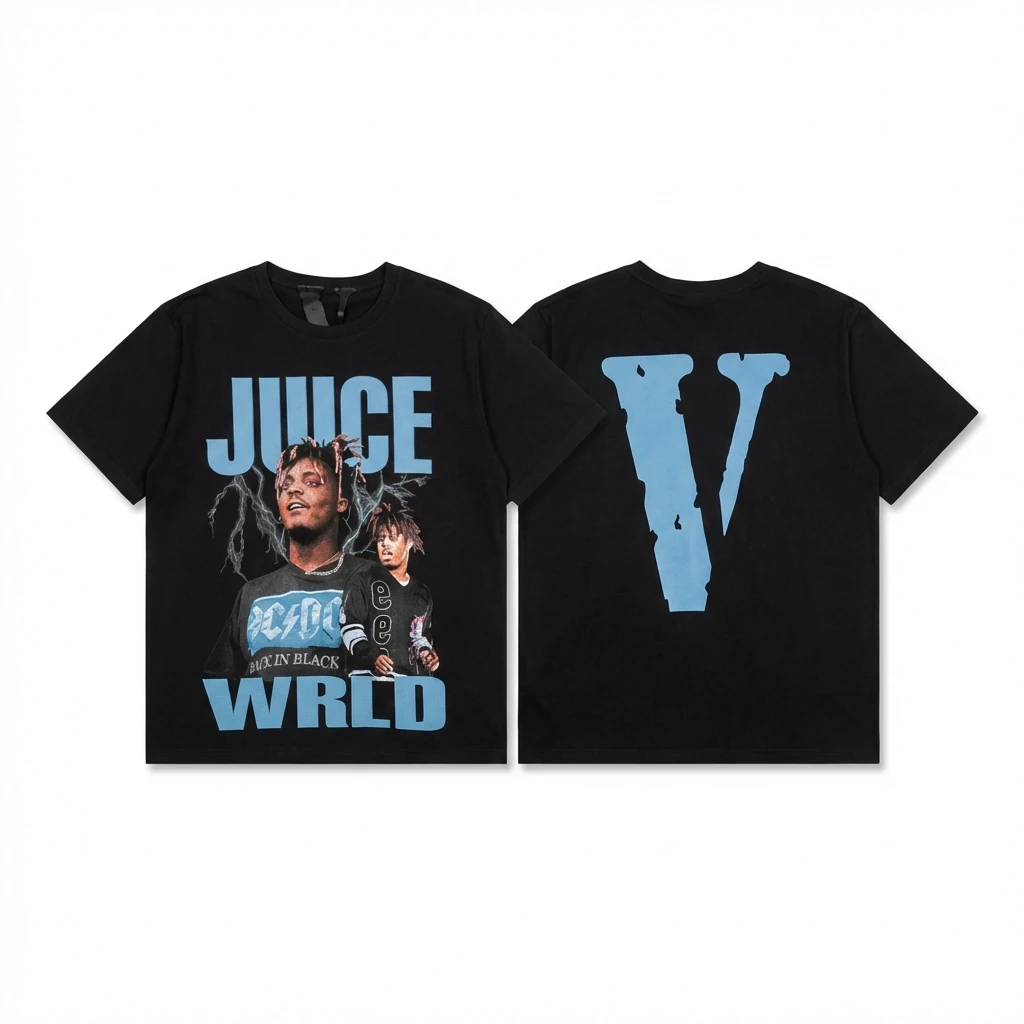 Vlone Juice Wrld Style Black T-shirt
