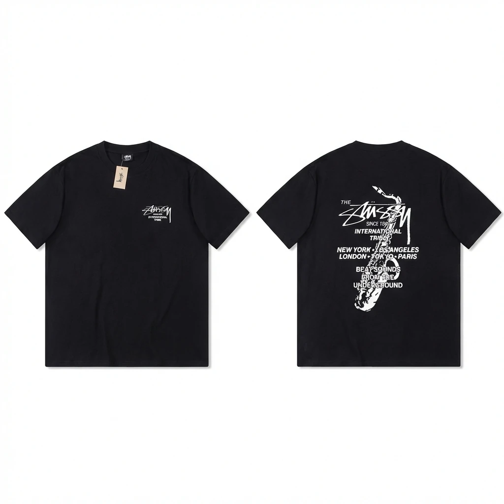Stussy trendy and cool style black T-shirt