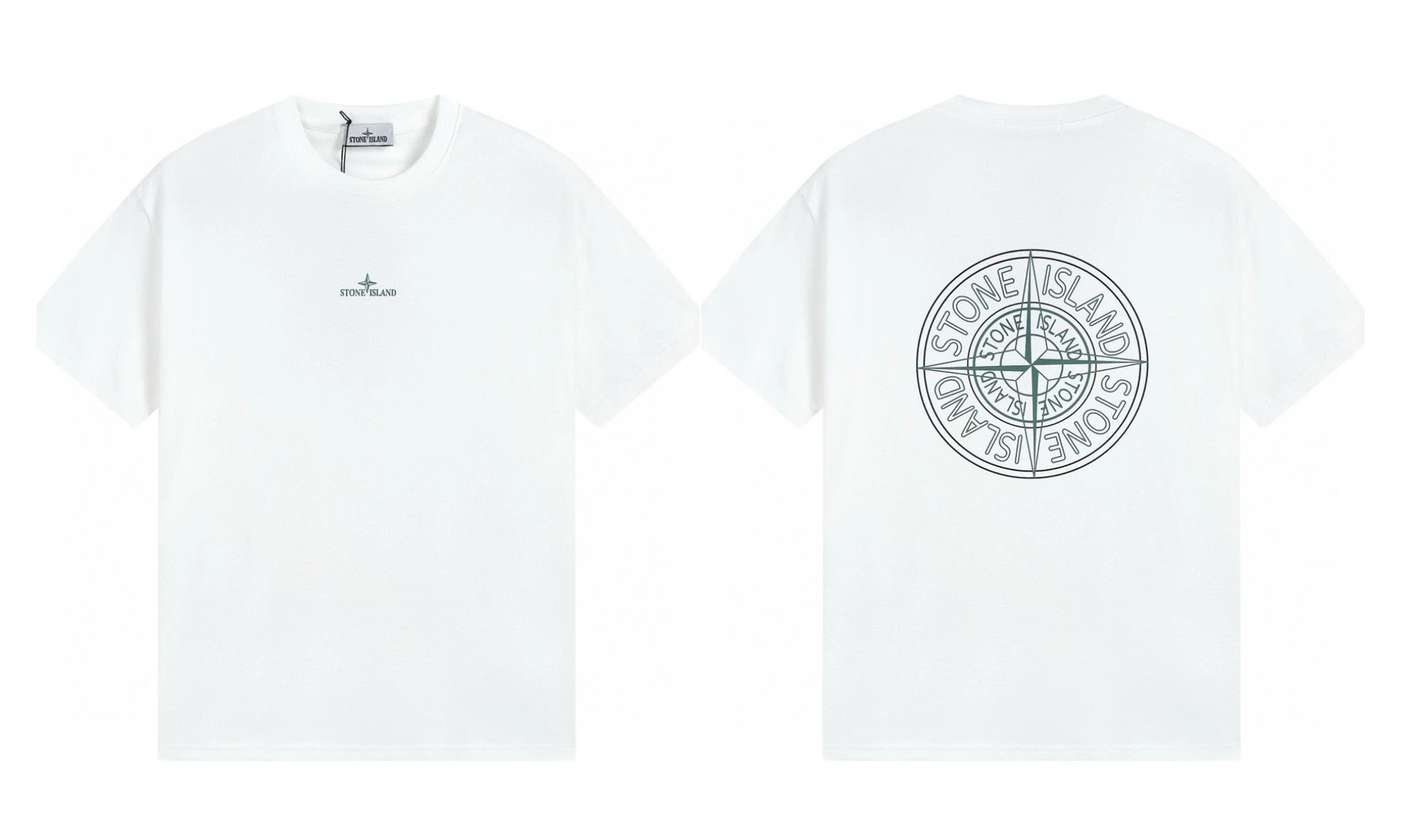 Stone Island Compass Series Street Style White T-Shirt