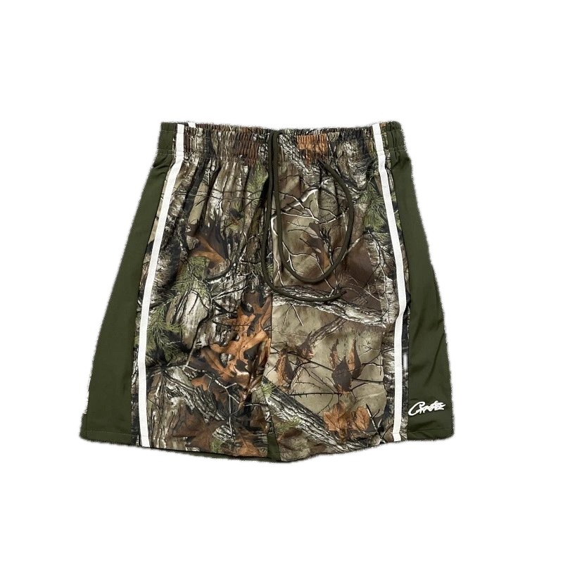 Corteiz Street Style Camouflage Army Green Athletic Shorts
