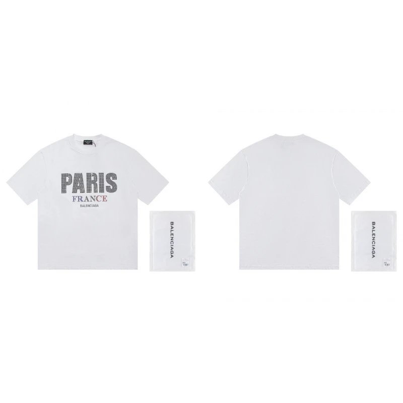 Balenciaga Paris Collection Minimalist Style White T-Shirt