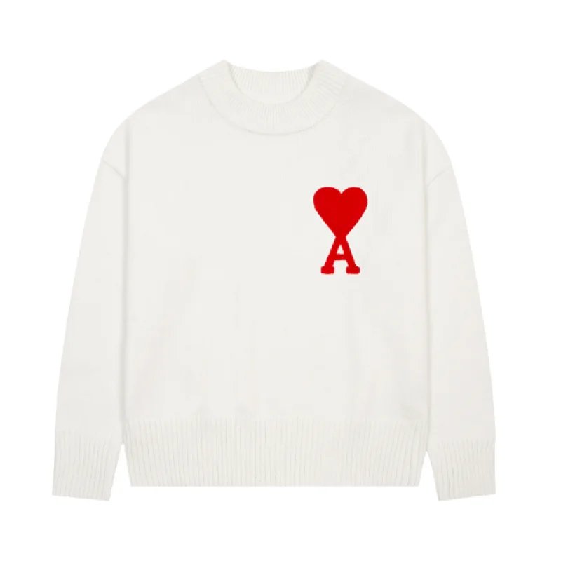 Ami Paris Daily Heart logo sweater Green Knit Top for City Outfits