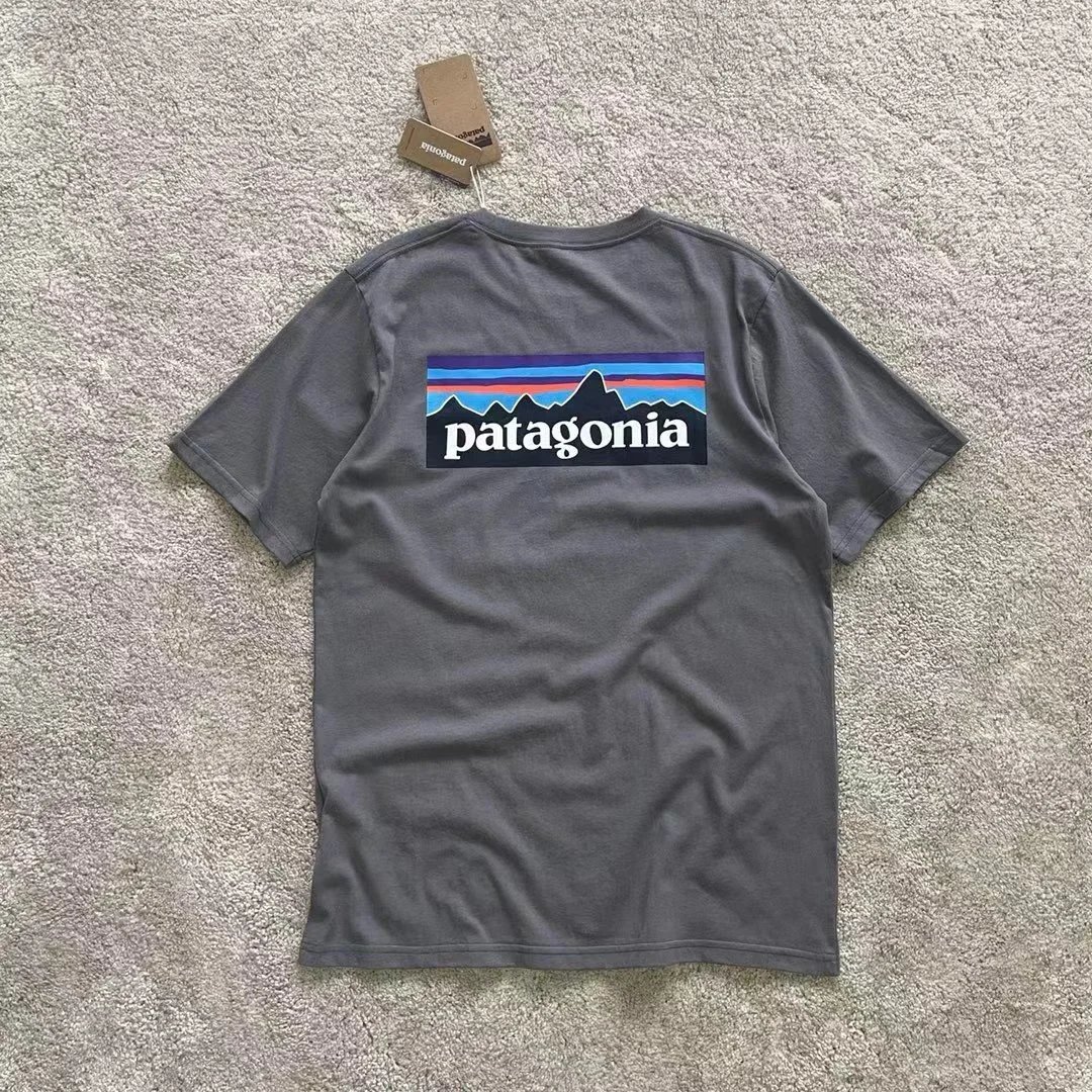 Patagonia Dark Gray Logo T-Shirt Commuter Look Graphic
