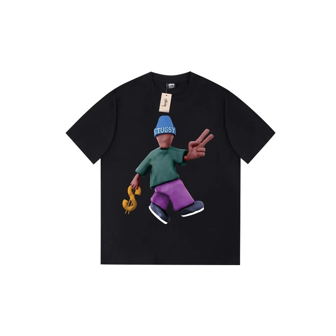 Stussy Compact Graphic T-shirt Black White Stussy for Smart Casual Looks